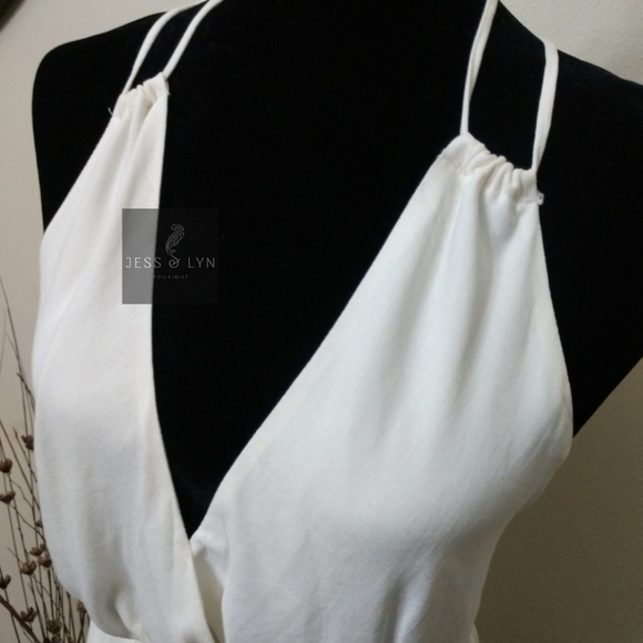 Off White Open Back Strap Dress - Picture 3 of 12